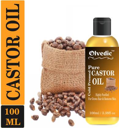 Olvedic Premium Cold Pressed Castor Oil For Hair And Skin,Body Hair Oil (100 ml) Hair Oil