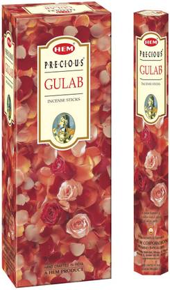 Hem Precious Gulab Incense Sticks, Black - 120 Sticks Gulab