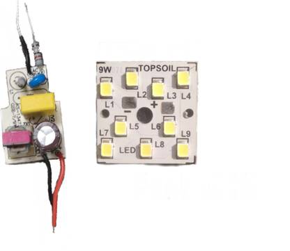 TopSoil 9W LED Bulb Raw Material Pack of 10 Driver and MCPCB only LED Driver