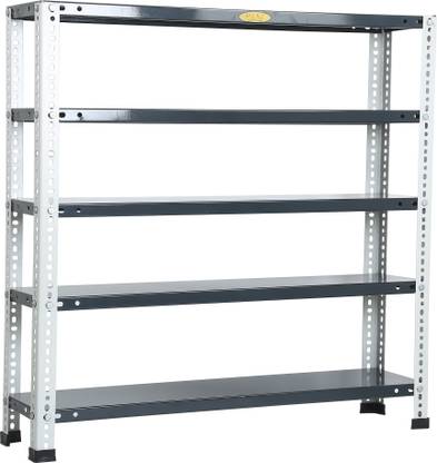 Mil-Nil Prime CRC Sheet 5 Shelf Multipurpose Slotted Angle Rack, Iron Wall Shelf