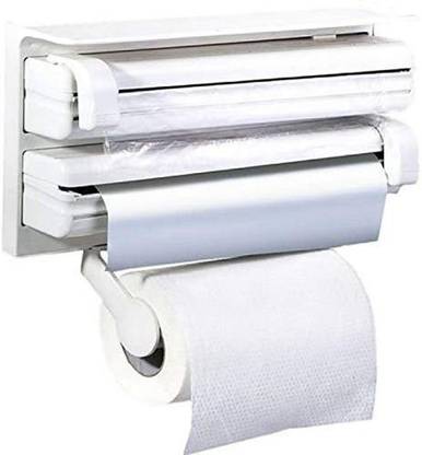 HR creation Triple Paper Dispenser & Holder for Tissue Paper Roll Triple Paper Dispenser & Holder Paper/Foil/Cling Wrap Paper Dispenser