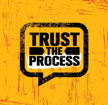 trust the process Sticker Poster|motivational quotes Paper Print