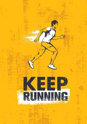 KD keep running Sticker Poster|motivational quotes|inspirational quotes|size:12x18 inch Paper Print