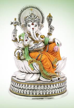 Ganpati Bappa Wallpapers Fully WaterProof Vinyl Sticker Poster For Living Room,Bedroom,Office,Kids Room,Hall (24X18) Fine Art Print