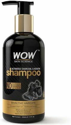 WOW SKIN SCIENCE Activated Charcoal & Keratin Shampoo - 300mL