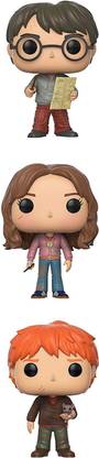 Funko Pop Series 4-Harry Potter W/Marauders Map, Hermione W/Time Turner, Ron Weasley With Scabbers Collectible Set [Cat_4989]