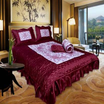 RAMESHTH Satin King Sized Bedding Set