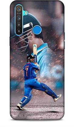 R & R Enterprises Back Cover for Back cover for Realme 5 (RMX1911) dhoni cricket for boys Printed