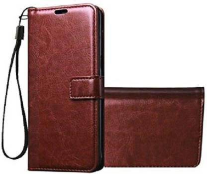 encouer Flip Cover for Oppo A9 (Brown)