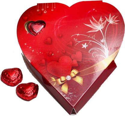 Kinoki Heart Shape Red Chocolate Box with 11 Heart Shape Chocolates for valentine and gift Truffles