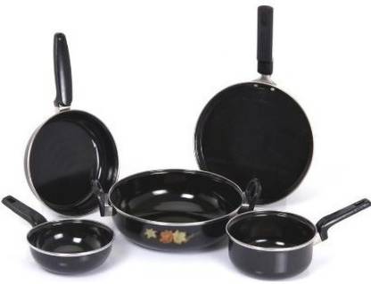 Xllent Induction Base Cookware Black. Induction Bottom Non-Stick Coated Cookware Set