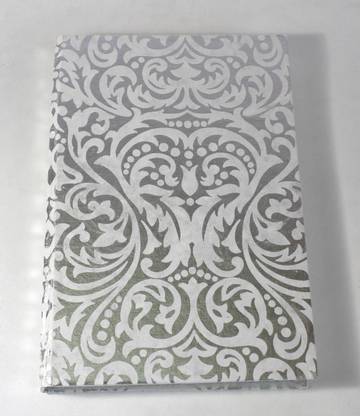 Camlon Exports Handmade Black color embossed silver foil print cover notebook A4 Diary Unrulled 96 Pages