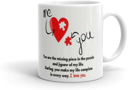 Gift4You Me & You Beautiful Love Quotes Printed White Coffee Cup Best Gift for Birthday for Friends Girlfriend Valentine Day,Anniversary Gift, Gift for Her, Women, Girlfriend, Sister Ceramic Coffee Mug