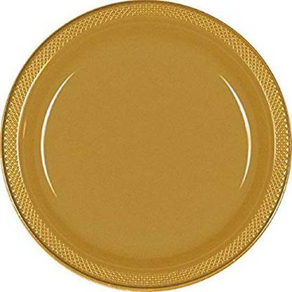 Amscan Gold Sparkle Round Plastic Plates Dinner Plate In India At Flipkart Com Round Plastic Plates Dinner Plate, Round Plastic Dinner Plates