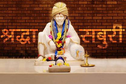 Shirdi Saibaba Painting Poster Fully Waterproof canvas print art Print for Living Room,Bedroom,Office,Kids Room,Hall Canvas Art