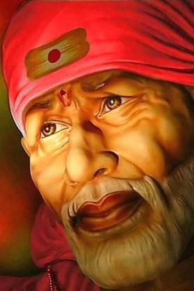 Shirdi Saibaba Painting Poster Fully Waterproof canvas print art Print for Living Room,Bedroom,Office,Kids Room,Hall Canvas Art