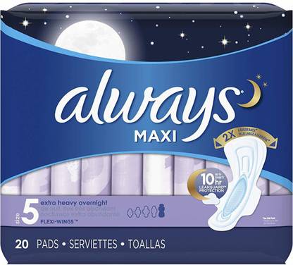 Always Maxi Extra Heavy With Wings Overnight Pads Sanitary Pad