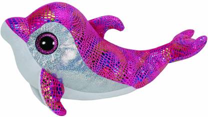 TY Beanie Buddies Sparkles the Pink Dolphin Medium Plush  - 15 cm