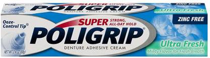 Super Poli-Grip Denture Adhesive Cream Ultra Fresh Toothpaste