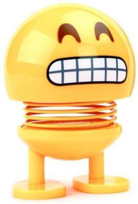 Bolditech Cute Emoji Bobble Head Dolls, Funny Smiley Face Springs Dancing Toys for Car Dashboard, Party Favors, Gifts, Home Decorations ( Pack Of 2 )