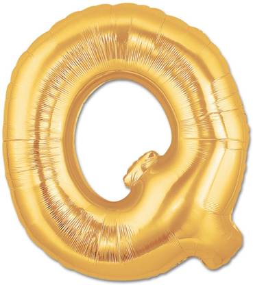 Kashish Trends Solid Alphabet Balloons Initial Letters Name Balloons Golden Foil Letter Balloons for Happy Birth Day Party 18Inches - (Pack of 1) (Alphabet - Q ) Letter Balloon