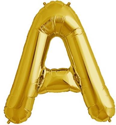 Kashish Trends Solid Alphabet Balloons Initial Letters Name Balloons Golden Foil Letter Balloons for Happy Birth Day Party 18Inches - (Pack of 1) (Alphabet - A ) Letter Balloon