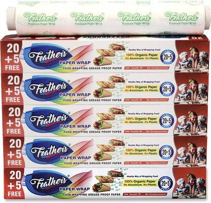 Feathers Premium Quality 100% Bacteria Free keeps Taste intact Multi Purpose Food Wrap Parchment Paper