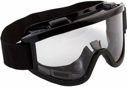 SNEPCOM Adult Motorbike Racing Transparent Goggles with Adjustable Strap (Black) Motorcycle Goggles