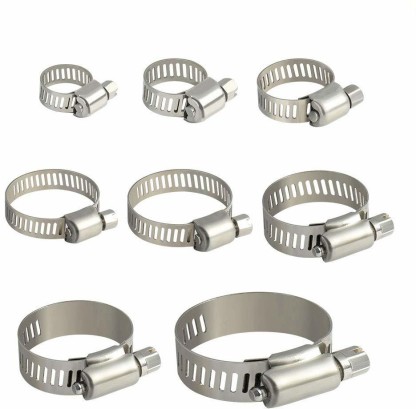 Pack of 2 pcs 2 Stainless Steel Hose Clamp Adjustable Clamps Worm Gear Adjustable Ø 25-40 mm Hose Clamp
