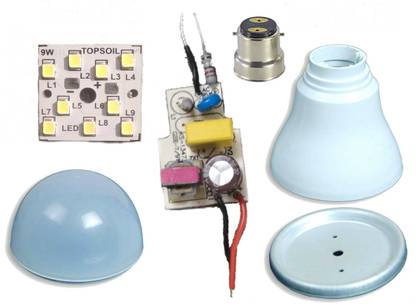 TopSoil 9W LED Bulb Raw Material Pack of 10 Driver LED Driver