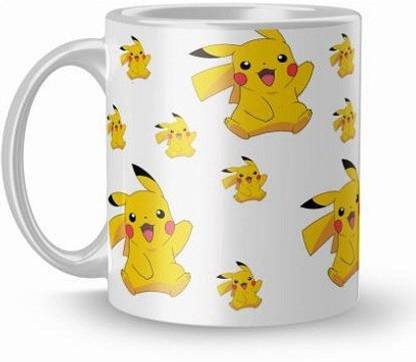 OkeyPlus Pikachu Pokemon Gift 320Ml Multicolor (1634 ) Ceramic (320 ml) Ceramic Beer Mug