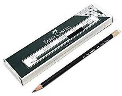 FABER-CASTELL Black Lead Pencils With Eraser Tip 2B Grip Graphite Pencils For Writing, Drafting And Sketching (Box Of 12) [Cat_397128] Pencil
