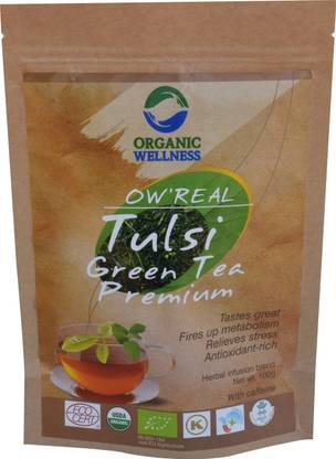 ORGANIC WELLNESS Green Tea Premium Zipper Tulsi Green Tea Pouch