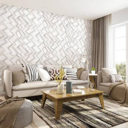 STC Wallpaper Embossed Minimal Art Grey Wallpaper