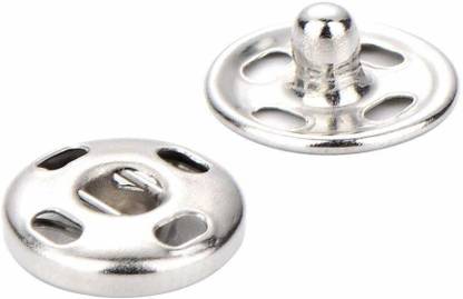 Ivaan 100 Sets Sew-on Snap Buttons Metal Snap Fastener Buttons Press Button for Sewing Clothing, Silvery, 10 mm Nylon Buttons