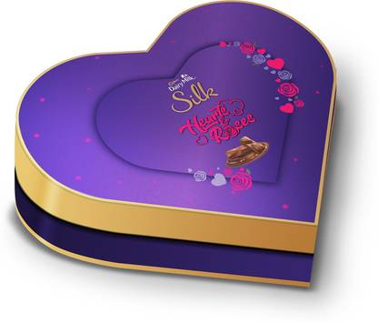 Cadbury Dairy Milk Silk Valentines Heart Shaped Chocolate Gift Box, 378 g Bars