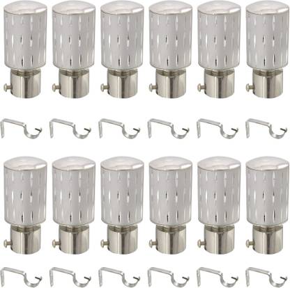 Bzcarts Multicolor Curtain Knobs, Rod Rail Bracket, Curtain Hooks Metal