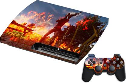 GADGETSWRAP GMCCG19771 - Printed PUBG Fire Skin For PS3 Console & Controller  Gaming Accessory Kit