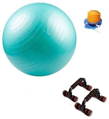 Web Mall 135 kg Anti Burst Gym Fitness Aerobics Yoga Exercise/Ball With Push Up Bars Unisex Home Gym Combo