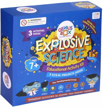 Genius Box Explosive Science 3 Activity Kit for 7+ Year Age: DIY, Educational Toy, Educational Kit, STEM Toy, Science Experiment, Learning Kit