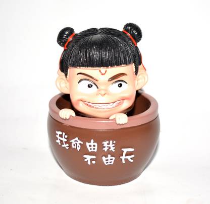ONRR Collections Bouncing head feng-shui chinese doll pack of 1 for car,home decoration ; removes negativity Decorative Showpiece  -  12 cm