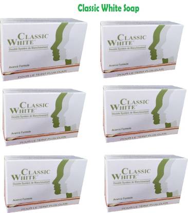 Classic White ब्लेमिशिज रिमूवल और स्किन व्हाइटनिंग के लिए सोप (6 का पैक)