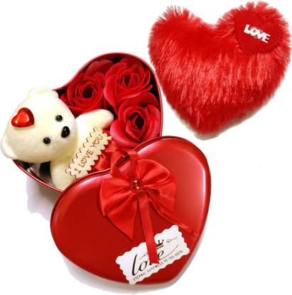 Unique Creation Artificial Flower, Soft Toy Gift Set
