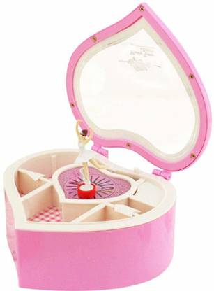 Devo Romantic Love Heart Ballerina Music Box Jewelry Storage Case Gift (Pink) Jewellery Box Vanity Box