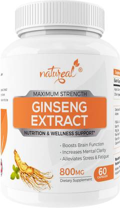 Natureal Ginseng Extract 800 mg Capsules for More Energy, Less Stress & Overall Wellness