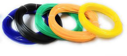 nimi creation Plastic Broom Wires for Craft Works, Basket Making, Flower vases Making pack of 5 (blue,black,green,orange and yellow )