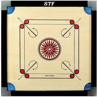 STF 32 Inch High Gloss Finish with Free Coins, Striker and Powder 81.28 cm Carrom Board