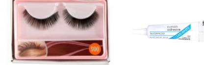 CETC Combo of Waterproof Eyelash Glue and False Eyelashes for Women