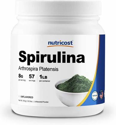 Nutricost Spirulina (Arthrospira Platensis) 57 Servings (1LB) Unflavored Powder
