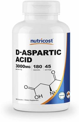 Nutricost D-Aspartic Acid Capsules (180 Capsules) (3000mg Serving)